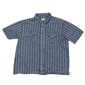 dyer brand san diego men's button up short sleeve shirt Sz Large